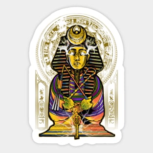 A pharaoh with smoking smoke in his eyes Sticker